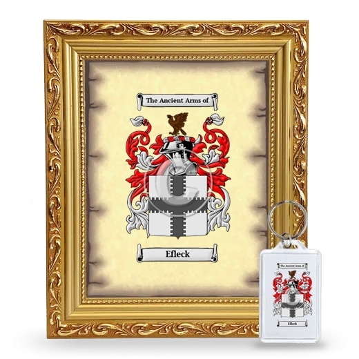 Efleck Framed Coat of Arms and Keychain - Gold