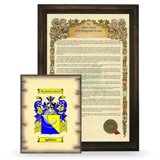 Aglialoro Framed History and Coat of Arms Print - Brown