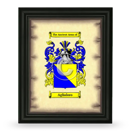 Aglialoro Coat of Arms Framed - Black