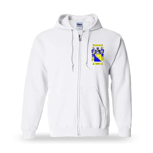 Aglialoro Unisex Coat of Arms Zip Sweatshirt - White