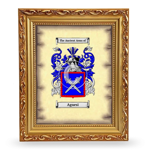 Agnesi Coat of Arms Framed - Gold