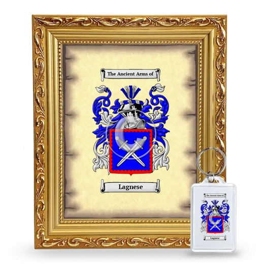 Lagnese Framed Coat of Arms and Keychain - Gold