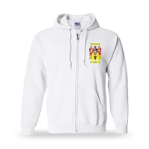 Aguera Unisex Coat of Arms Zip Sweatshirt - White