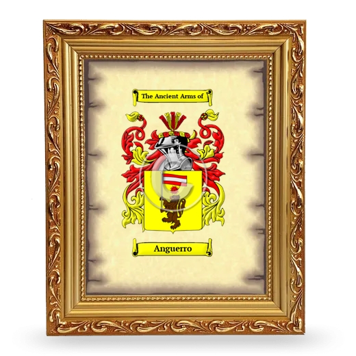 Anguerro Coat of Arms Framed - Gold