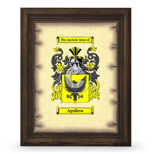 Aguliera Coat of Arms Framed - Brown