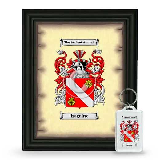 Izaguirre Framed Coat of Arms and Keychain - Black