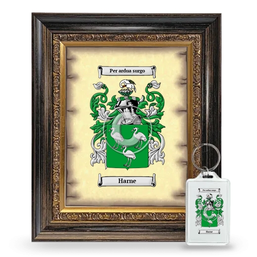 Harne Framed Coat of Arms and Keychain - Heirloom