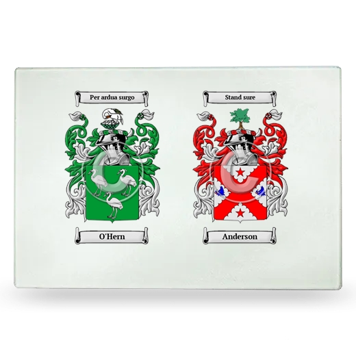 Double Coat of Arms Glass Cutting Board