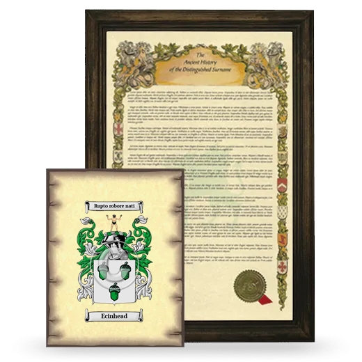 Ecinhead Framed History and Coat of Arms Print - Brown