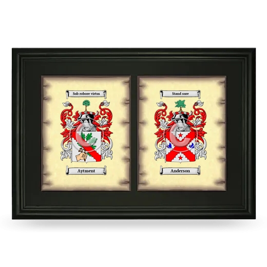 Double Coat of Arms Framed - Black