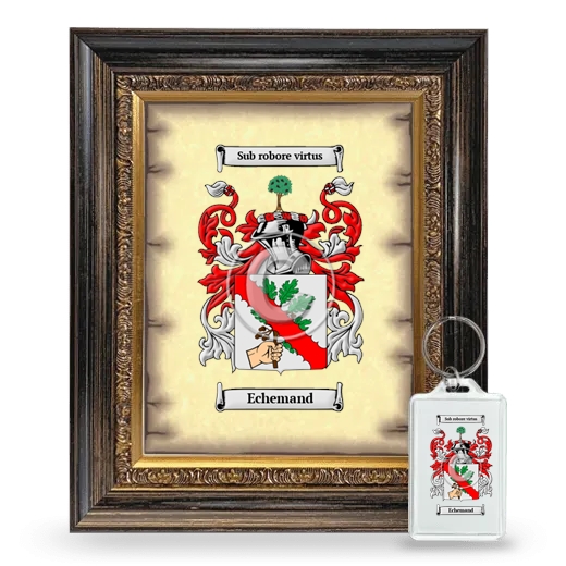 Echemand Framed Coat of Arms and Keychain - Heirloom