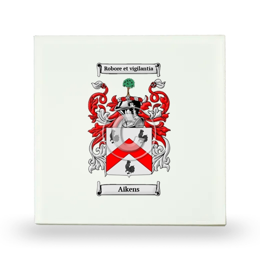 Aikens Small Ceramic Tile with Coat of Arms