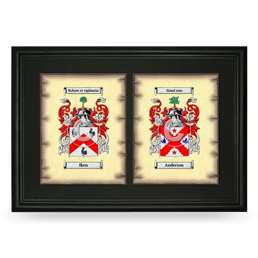 Double Coat of Arms Framed - Black