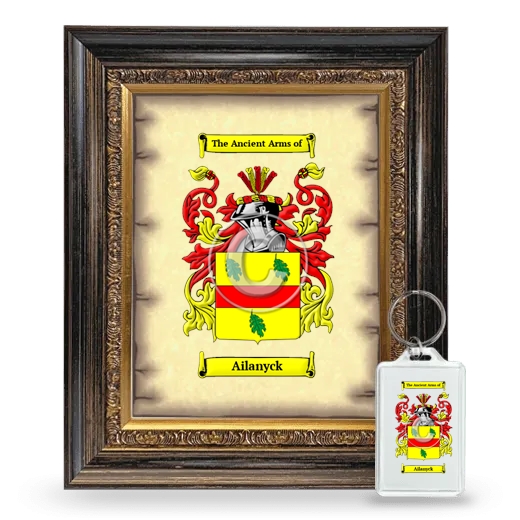 Ailanyck Framed Coat of Arms and Keychain - Heirloom