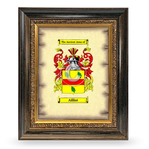 Aillint Coat of Arms Framed - Heirloom