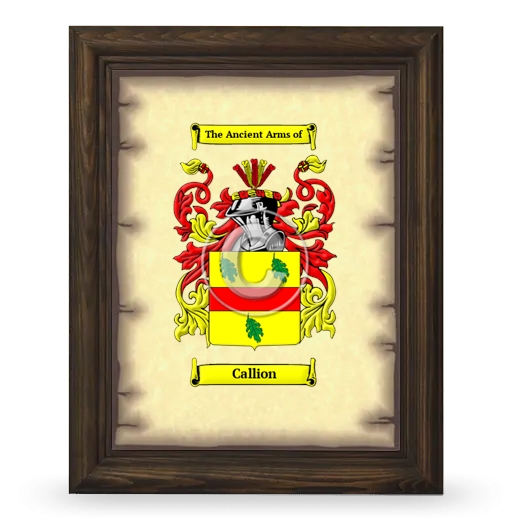 Callion Coat of Arms Framed - Brown