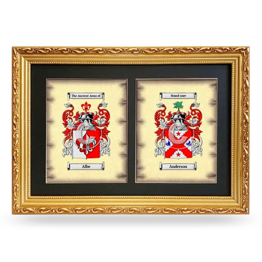 Double Coat of Arms Framed - Gold