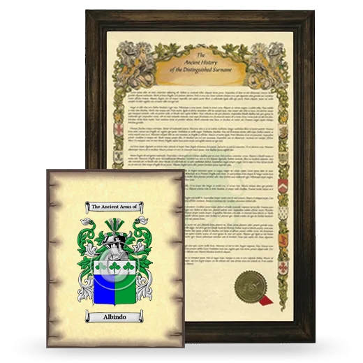 Albindo Framed History and Coat of Arms Print - Brown