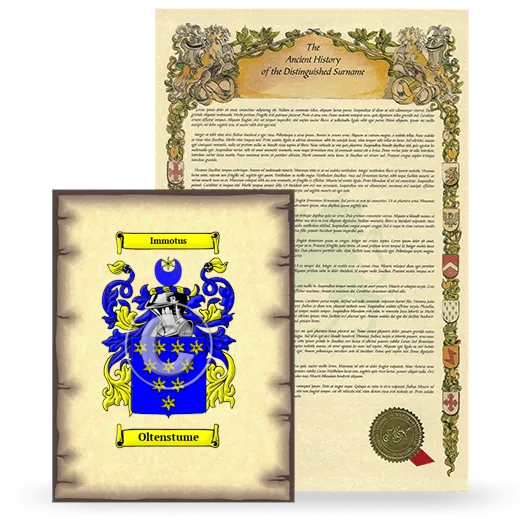 Oltenstume Coat of Arms and Surname History Package