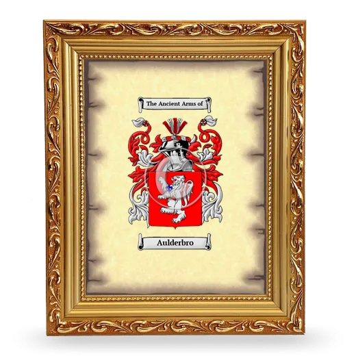 Aulderbro Coat of Arms Framed - Gold