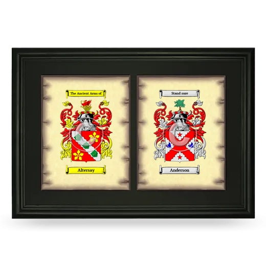 Double Coat of Arms Framed - Black