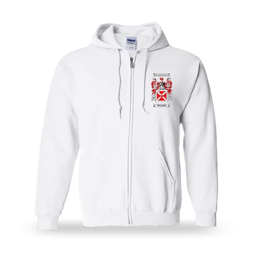 Oltewynkyl Unisex Coat of Arms Zip Sweatshirt - White