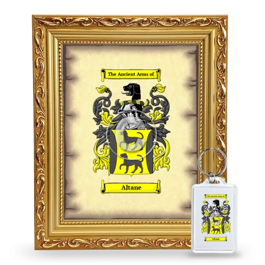 Altane Framed Coat of Arms and Keychain - Gold