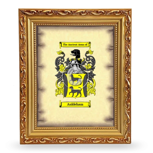 Auldeham Coat of Arms Framed - Gold