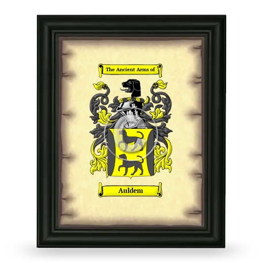 Auldem Coat of Arms Framed - Black