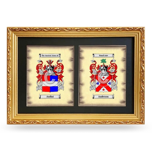 Double Coat of Arms Framed - Gold