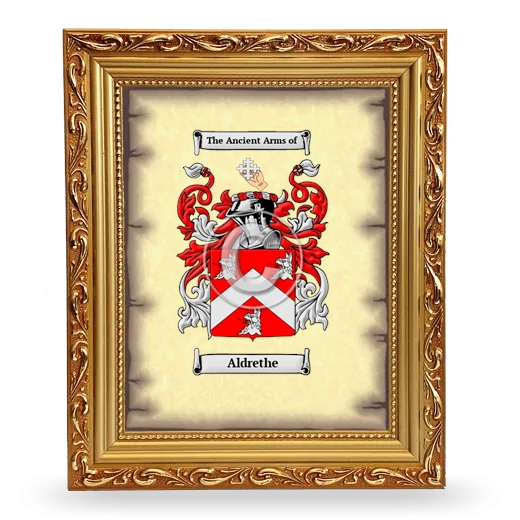 Aldrethe Coat of Arms Framed - Gold