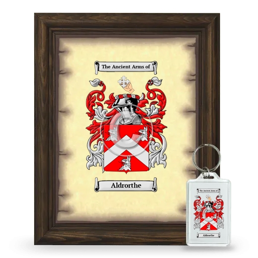 Aldrorthe Framed Coat of Arms and Keychain - Brown