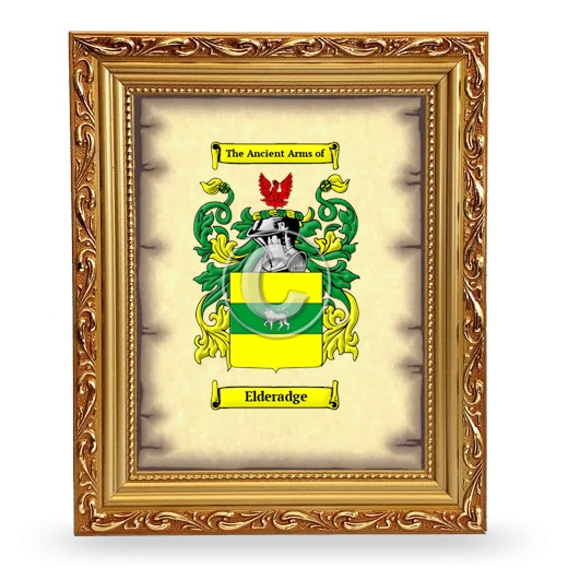 Elderadge Coat of Arms Framed - Gold