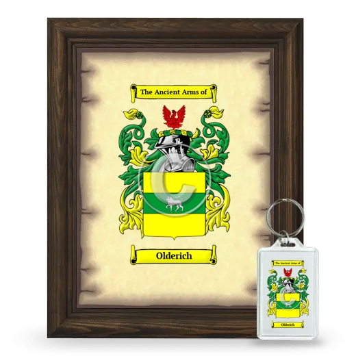 Olderich Framed Coat of Arms and Keychain - Brown