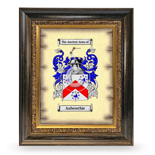 Aulworthie Coat of Arms Framed - Heirloom