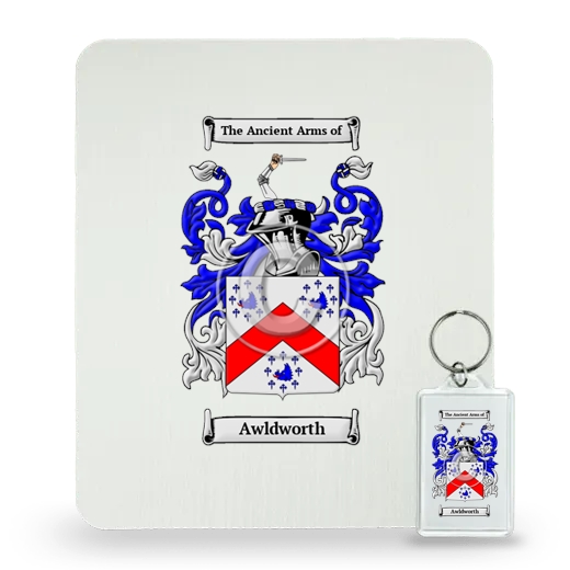 Awldworth Mouse Pad and Keychain Combo Package