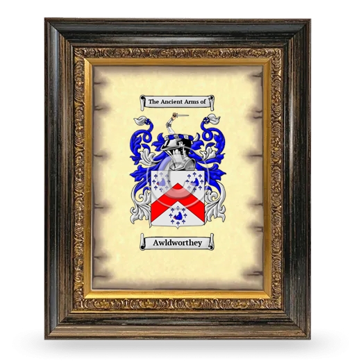 Awldworthey Coat of Arms Framed - Heirloom