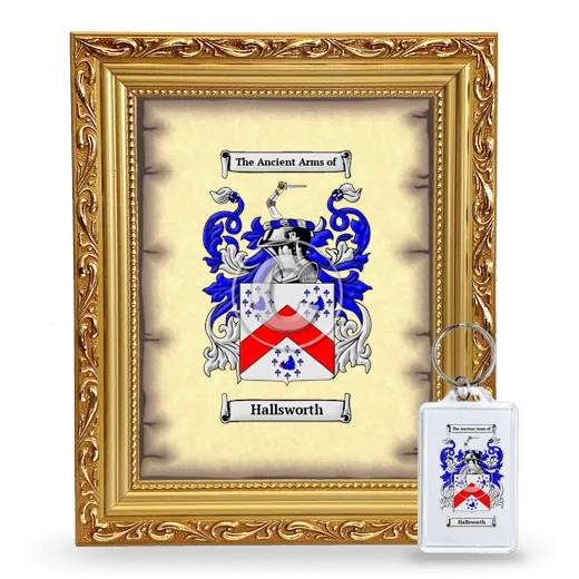 Hallsworth Framed Coat of Arms and Keychain - Gold