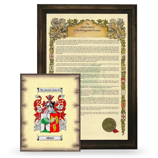 Alesci Framed History and Coat of Arms Print - Brown