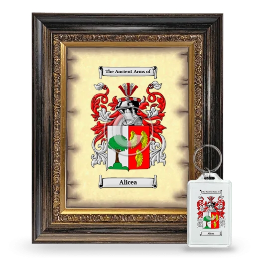 Alicea Framed Coat of Arms and Keychain - Heirloom