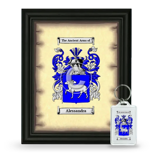 Alessandra Framed Coat of Arms and Keychain - Black