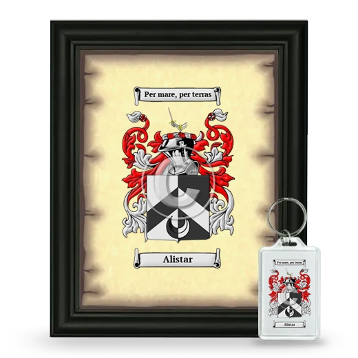 Alistar Framed Coat of Arms and Keychain - Black