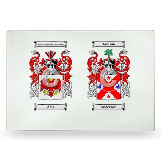 Double Coat of Arms Glass Cutting Board