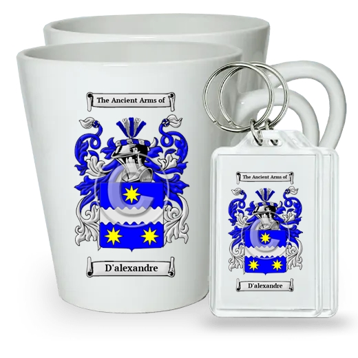 D'alexandre Pair of Latte Mugs and Pair of Keychains