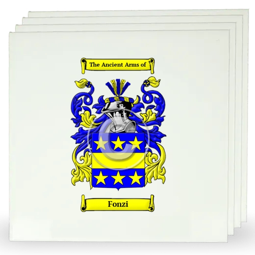 Fonzi Set of Four Large Tiles with Coat of Arms