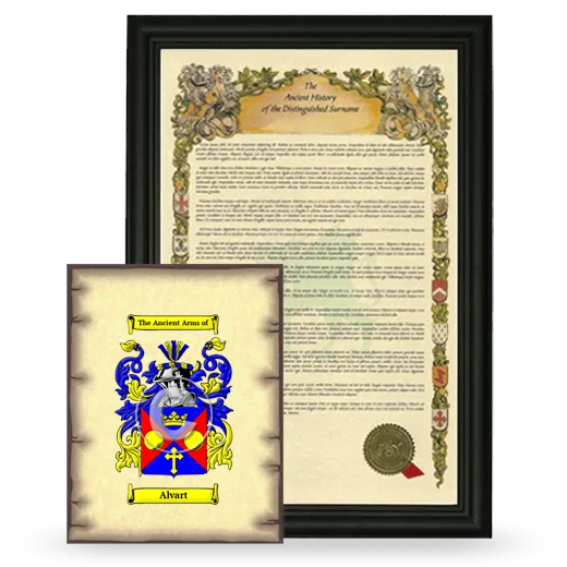 Alvart Framed History and Coat of Arms Print - Black