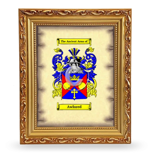 Awlured Coat of Arms Framed - Gold