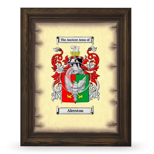 Alerston Coat of Arms Framed - Brown