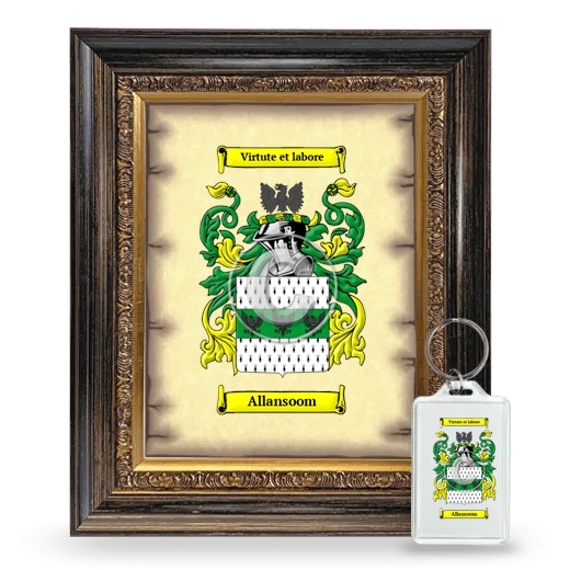 Allansoom Framed Coat of Arms and Keychain - Heirloom