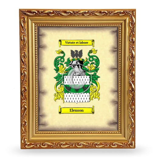 Elenson Coat of Arms Framed - Gold